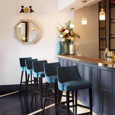 Juno Teal On Louvre Stools By Hill Crosshires